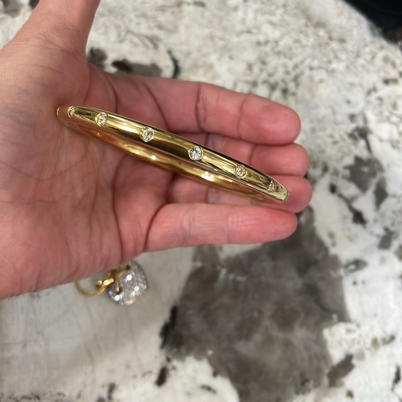 Swarovski Vintage Signed Polka Dot Crystal stacking Bangle & Pave Heart Pendant - Picture 3 of 14